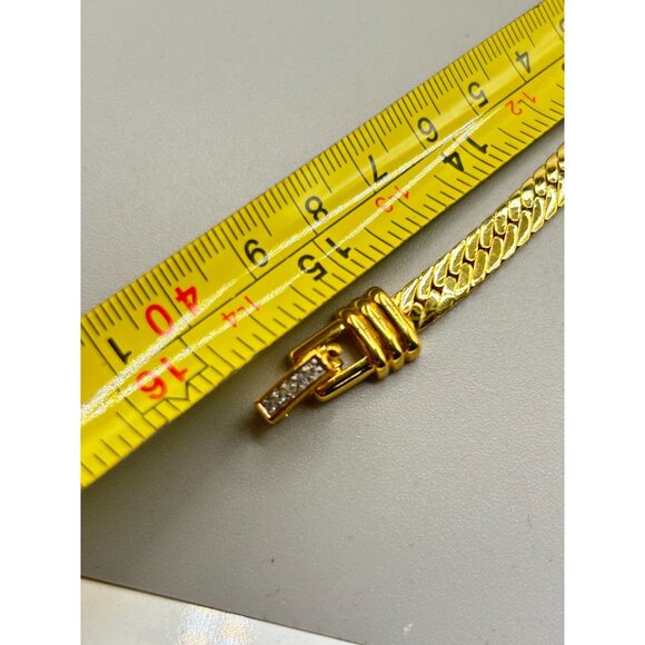 Vintage Swarovski Choker Necklace Gold Plated with Clear Crystals - Picture 8 of 8